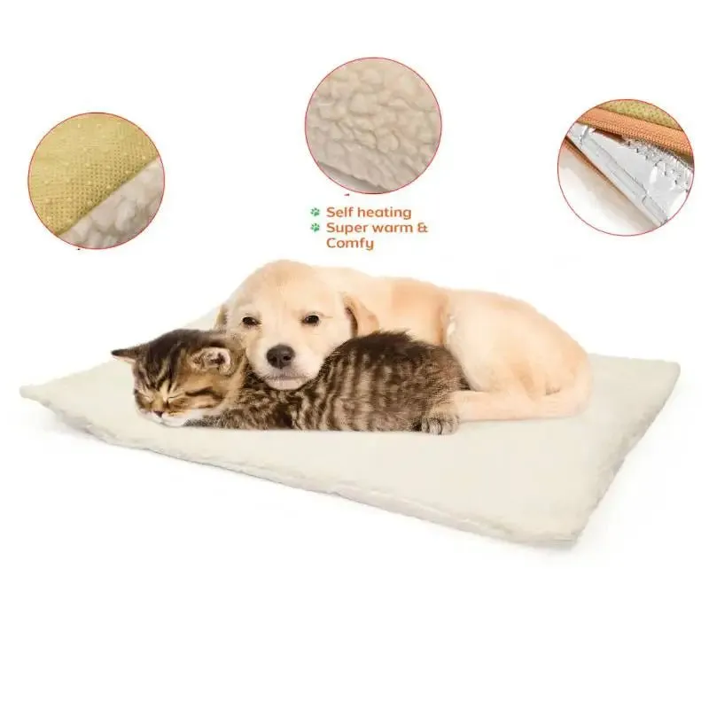 Self-Heating Pet Bed: Super Soft Comfortable Warming Mat