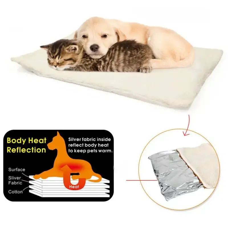 Self-Heating Pet Bed: Super Soft Comfortable Warming Mat