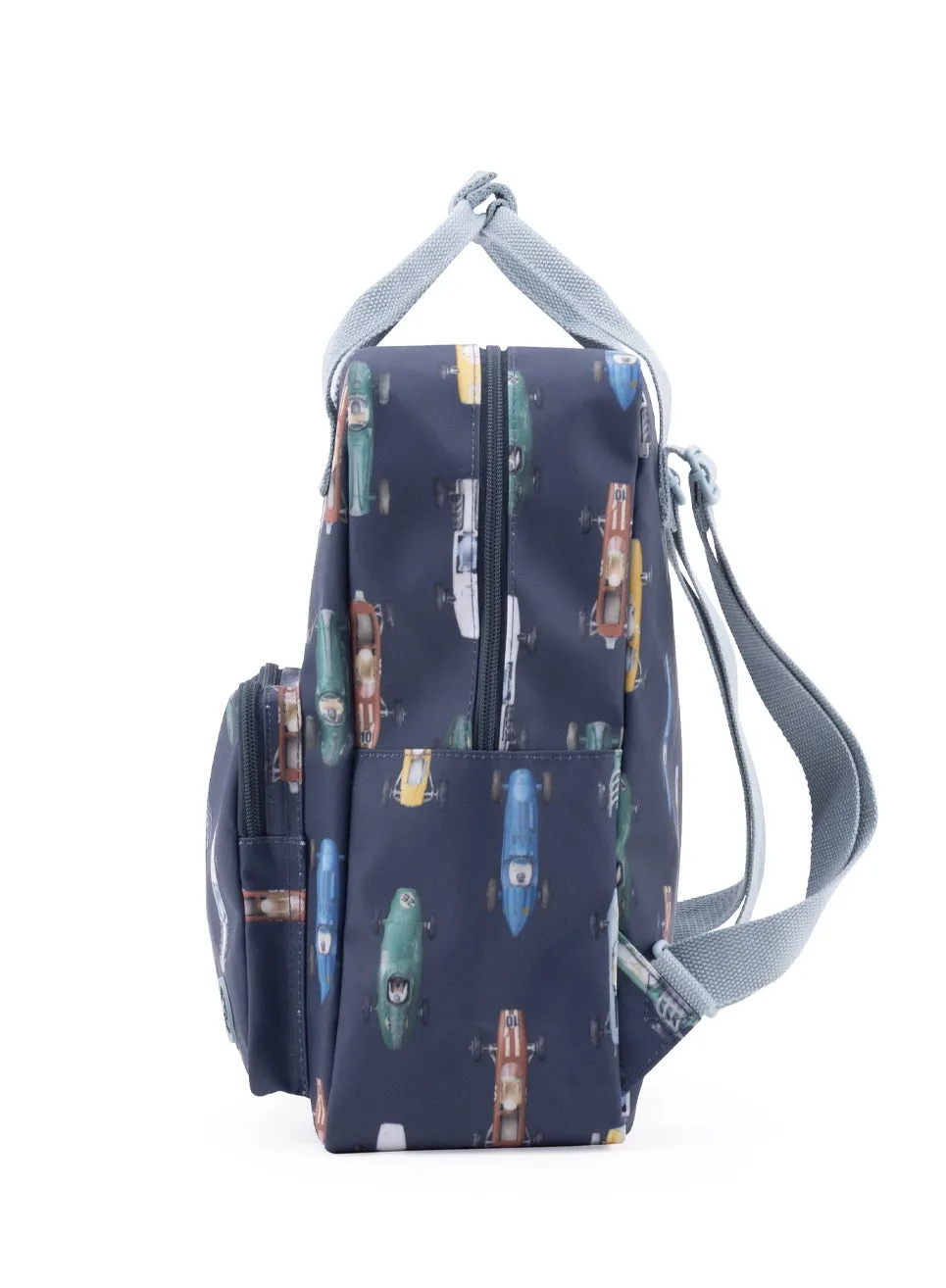Studio Ditte Large Backpack Dark Blue, Racing Cars