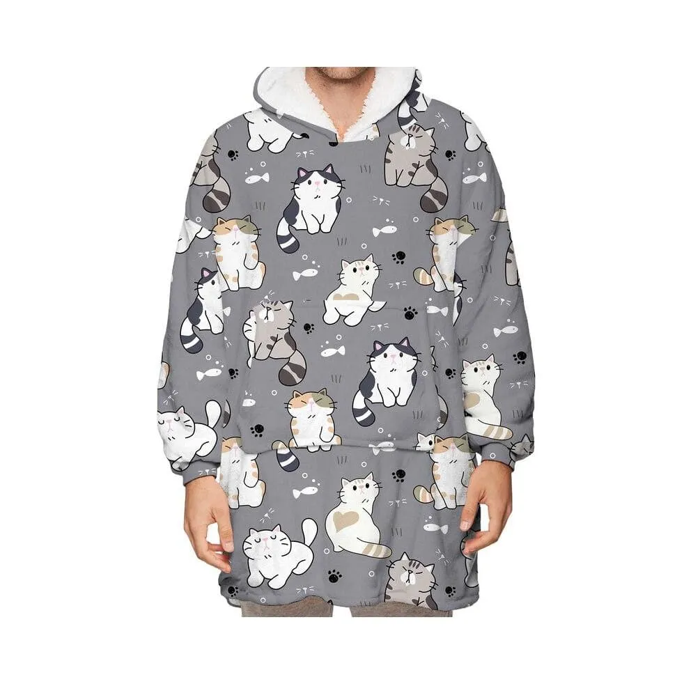 Wearable Hooded Blankets Pullover