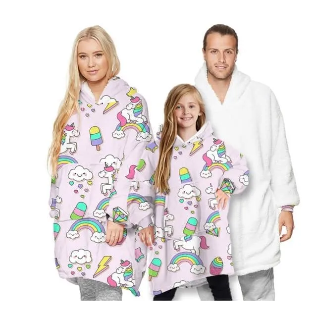 Wearable Hooded Blankets Pullover